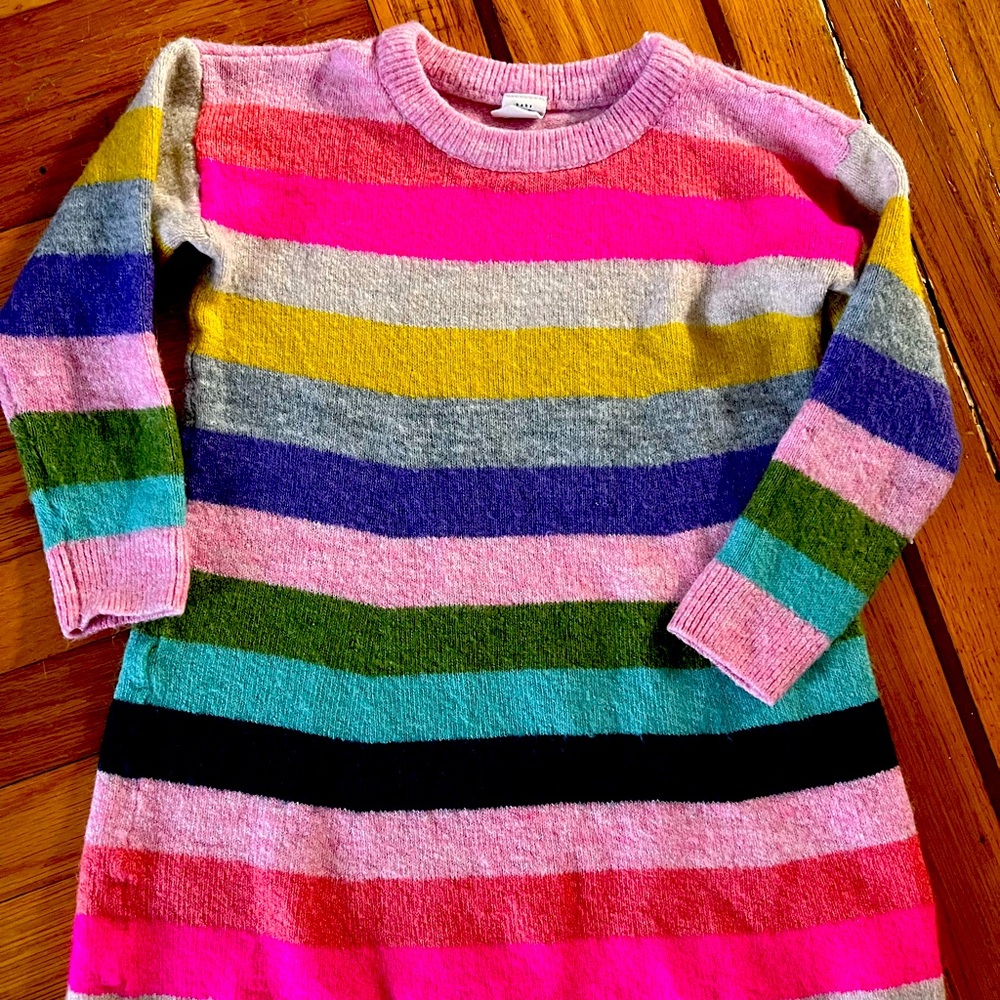 Baby Gap Colorful Striped Sweater Dress 4Y